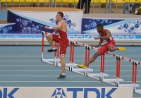 IAAF World Championships 2013, Moscow. 400 Metres Hurdles Men.  Emir Bekric, SRB, Michael Tinsley, USA