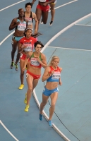 IAAF World Championships 2013, Moscow. 800 Metres Women  Heptathlon. Aleksandra Butvina, RUS, Katsiaryna Netsviatayeva, BLR, Erica Bougard, USA, Makeba Alcide, LCA