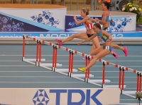 IAAF World Championships 2013, Moscow. 400 Metres Hurdles Women. Anna Titimets, UKR, Denisa Rosolova, CZE, Natalya Antyukh, RUS