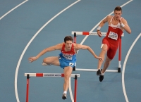 IAAF World Championships 2013, Moscow. 400 Metres Hurdles Men. Timofey Chalyy, RUS, Emir Bekric, SRB