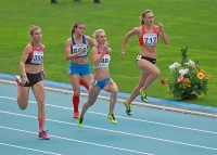 Russian Championships 2013. 2 Day. 100m Final. Olga Kharitonova ( 358), Viktoriya Yarushkina ( 46), Lyubov Churkova ( 582), Natalya Shishkova ( 717) 