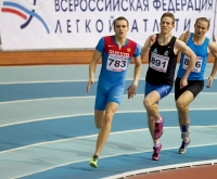 Russian Indoor Championships 2014, Moscow, RUS. 1 Day. 400m. Lev Mosin ( 783), Roman Semakin ( 891), Dmitriy Korobov ( 816)
