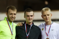 Russian Indoor Championships 2014, Moscow, RUS. 2 Day. 60mh Russian U23 Champion Kirill Nevdakh, silver Aleksandr Yevgenyev, bronza Denis Yezhov