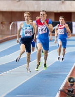Russian Indoor Championships 2014, Moscow, RUS. 2 Day. 400m Final. Lev Mosin ( 783), Aleksandr Khutte (697)