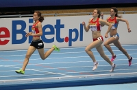 World Indoor Championships 2014, Sopot. 1 Day. 1500 Metres - women. Heat. Heather Kampf, USA,  Elena Korobkina, RUS, Rababe Arafi, MAR
