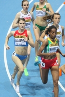 World Indoor Championships 2014, Sopot. 1 Day. 1500 Metres - women. Heat. Svetlana Karamasheva, RUS, Axumawit Embaye, ETH