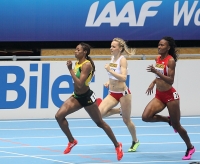 World Indoor Championships 2014, Sopot. 1 Day. 400 Metres - women. Semi-final. Justyna Swiety, POL, Joanna Atkins, USA, Patricia Hall, JAM