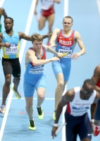 World Indoor Championships 2014, Sopot. 2 Day. 4x400 metres Relay - men. Heats. Lev Mosin and Denis Kudryavtsev
