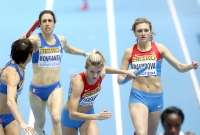 World Indoor Championships 2014, Sopot. 2 Day. 4x400 Metres Relay - women. Heats. Irina Davydova and Yuliya Terekhova