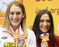 World Indoor Championships 2014, Sopot. Day 3. High Jump Champion's are Maria Kuchina, RUS and Kamila Licwinko, POL