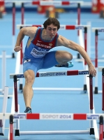 World Indoor Championships 2014, Sopot. Day 3. 60 Metres Hurdles - men. Semi-Final. Sergey Shubenkov, RUS