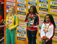 World Indoor Championships 2014, Sopot. Day 3. 60 Metres Hurdles Champion Nia Ali, USA. Silver Sally Pearson, AUS. Bronza Tiffany Porter, GBR