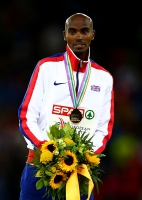 European Athletics Championships 2014 /Zurich, SUI. Awards ceremony of winners and prize-winners. 10000 Metres Champion Mohamed FARAH