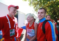 Aleksandr Ivanov (walk). Silver European Championships 2014. With Elmira Alembekova and Denis Strelkov
