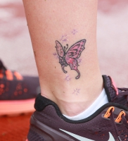 TATTOO SPORT. Gulfiya Khanafeyeva. Tattoo a butterfly on the right ankle