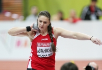 Prague 2015 European Athletics Indoor Championships. Shot Put Women Qualifying Rounds. Alena ABRAHMCHUK, BLR