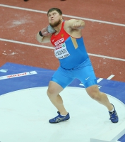 Prague 2015 European Athletics Indoor Championships. Shot Put Men Qualifying Rounds. Konstantin LYADUSOV, RUS