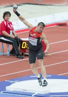 Prague 2015 European Athletics Indoor Championships. Heptathlon Men Shot Put. Mathias BRUGGER, GER