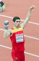 Prague 2015 European Athletics Indoor Championships. Heptathlon Men Shot Put. Jorge UREÑA, ESP
