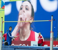 Prague 2015 European Athletics Indoor Championships. High Jump Women Final. Euroepean Champion Mariya Kuchina, RUS