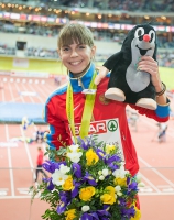 Prague 2015 European Athletics Indoor Championships. 3000m Women Champion Yelena Korobkina, RUS
