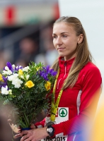 Prague 2015 European Athletics Indoor Championships. 3000m Women Silver Sviatlana KUDZELICH