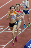 Prague 2015 European Athletics Indoor Championships. 3000m Women Final. Maureen KOSTER, NED, Yelena KOROBKINA, RUS