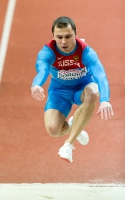 Prague 2015 European Athletics Indoor Championships. Triple Jump Men Final. Dmitriy Sorokin, RUS