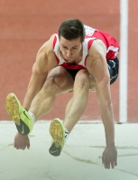 Prague 2015 European Athletics Indoor Championships. Triple Jump Men Final. Dzmitry PLATNITSKIm, BLR