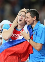 Yuriy Borzakovskiy. World Championships 2015, Beijing. With Sergey Shubenkov