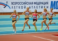 Russiun Indoor Championships 2016. 3000m. Yuliya Vasilyava (  668), Yekaterina Ishova ( 205), Lyudmila Remeslova ( 509), Yuliya Zaripova ( 204), Natalya Aristarkhova ( 343)