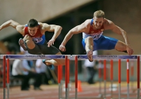 Russiun Indoor Championships 2016. 60 Metres Hurdles. Final.  Aleksandr Yevgenyev, Aleksey Dryemin