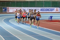 Russiun Indoor Championships 2016. 5000m. Andrey Safonov (# 328), Aleksandr Potapov ( 79), Rinas Akhmadeyev (# 524), Yevgeniy Rybakov ( 685), Oleg Ilin ( 504), Andrey Minzhulin ( 55)