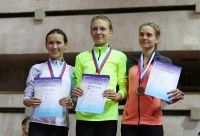 Russiun Indoor Championships 2016. 5000 m U23 Indoor Champion Yelizaveta Pakhomova, silver Olga Nikolayeva, bronze Anna Belokobylskaya