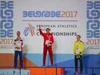 34th European Athletics Indoor Championships 2017. 300 Metres Champion Adel Mechaal, ESP. Silver Henrik Ingebrigtsen, NOR. Bronze Richard Ringer, GER