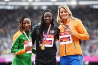 IAAF WORLD CHAMPIONSHIPS LONDON 2017, LONDON. 100m World Champion 2017 is Tori BOWIE, USA. Silver is Marie-Josee TA LOU, CIV/ Bronzу is Dafne SCHIPPERS, NED