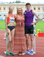 Russian Championships 2017. 2 Day. 400 Metres Hurdles. Vera Rudakova, Timofey Chalyi with Olga Nazarova
