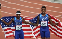 THE MATCH EUROPE & USA. 400 Metres Winner MICHAEL CHERRY and WIL LONDON