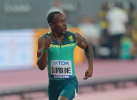 IAAF WORLD ATHLETICS CHAMPIONSHIPS, DOHA 2019. Day 2. 100m. Semi-Final. Akani SIMBINE, RSA