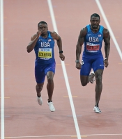 IAAF WORLD ATHLETICS CHAMPIONSHIPS, DOHA 2019. Day 2. 100 Metres Final. Christian COLEMAN and Justin GATLIN