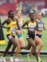 IAAF WORLD ATHLETICS CHAMPIONSHIPS, DOHA 2019. Day 2. 10 000m. Final. Juliet CHEKWEL, UGA, Emily SISSON, USA, Rachael Zena CHEBET, UGA, Ellie PASHLEY, AUS