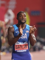 IAAF WORLD ATHLETICS CHAMPIONSHIPS, DOHA 2019. Day 2. Silver 100 Metres medallist World Champion. Justin GATLIN, USA