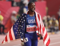 IAAF WORLD ATHLETICS CHAMPIONSHIPS, DOHA 2019. Day 2. Silver 100 Metres medallist World Champion. Justin GATLIN, USA