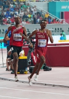 IAAF WORLD ATHLETICS CHAMPIONSHIPS, DOHA 2019. Day 3. 800 METRES MEN. Semi-Final. Abdessalem AYOUNI, TUN, Abubaker Haydar ABDALLA, QAT