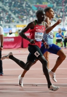 IAAF WORLD ATHLETICS CHAMPIONSHIPS, DOHA 2019. Day 3. 800 METRES MEN. Semi-Final. Ferguson Cheruiyot ROTICH, KEN, Elliot GILES, GBR