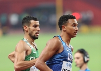 IAAF WORLD ATHLETICS CHAMPIONSHIPS, DOHA 2019. Day 3. 800 METRES MEN. Semi-Final. Donavan BRAZIER, USA, Tshepo TSHITE