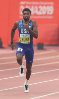 IAAF WORLD ATHLETICS CHAMPIONSHIPS, DOHA 2019. Day 4. 200 Metres. Semi-Final. Noah LYLES, USA