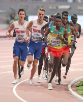 IAAF WORLD ATHLETICS CHAMPIONSHIPS, DOHA 2019. Day 4. 5000 Metres. Final. Silver is Selemon BAREGA, ETH