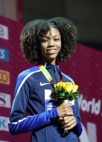 IAAF WORLD ATHLETICS CHAMPIONSHIPS, DOHA 2019. Day 5. Medal Ceremony. High Jump Bronze is Vashti CUNNINGHAM, USA