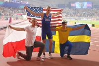 IAAF WORLD ATHLETICS CHAMPIONSHIPS, DOHA 2019. Day 5. Pole Vault Champion Sam is KENDRICKS, USA